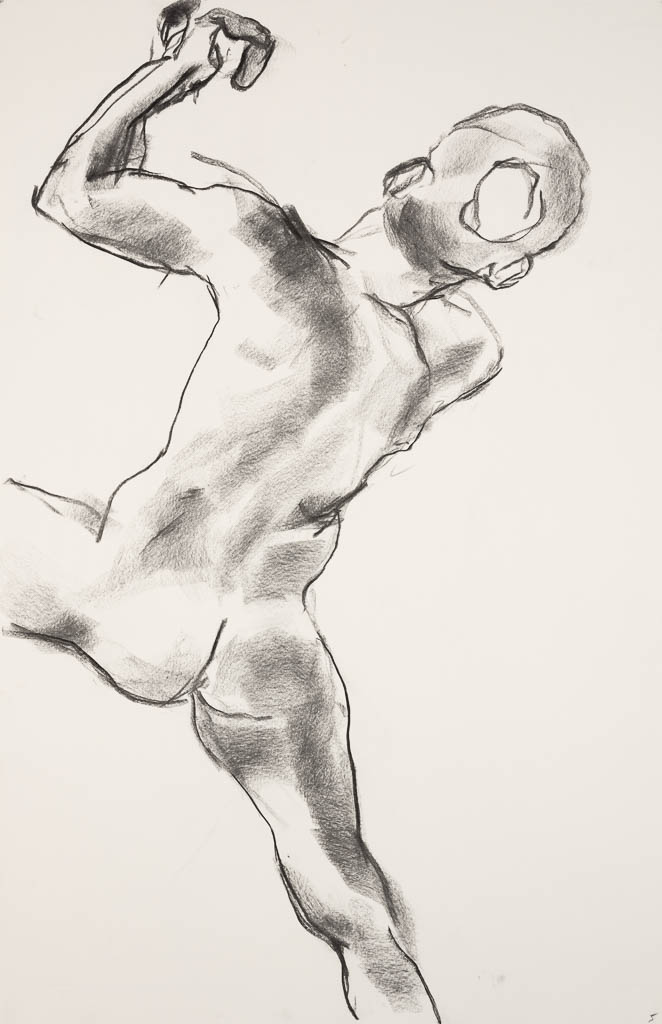 sketch of male nude life model